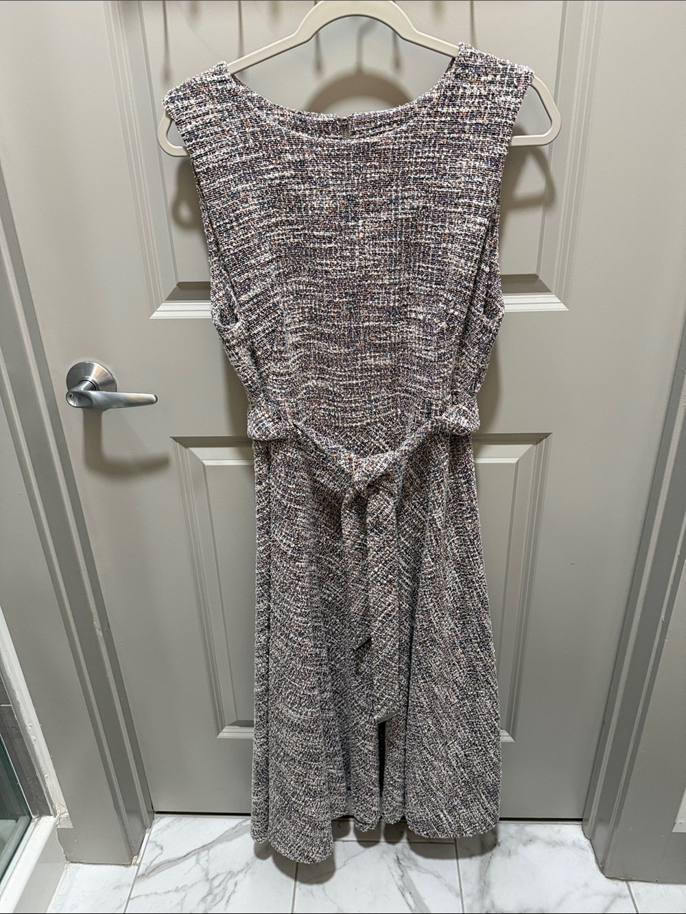 Calvin Klein Multi-Color Tweed Fit-and-Flare Dress